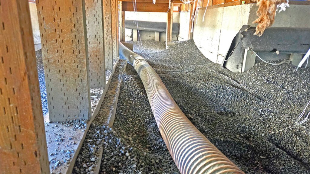 gravel pumper hose run