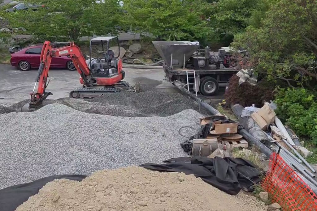 gravel pumping filling hopper